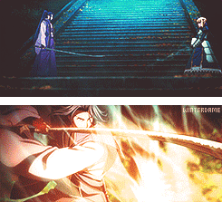 Artoria and Sasaki of Fate stay night dueling